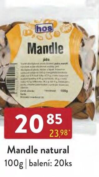 Qanto Mandle natural 100g nabídka