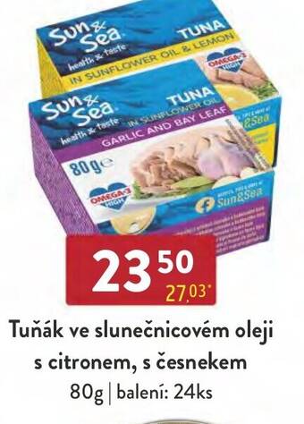 Qanto Tuňák ve slunečnicovém oleji s citronem, s česnekem 80g nabídka