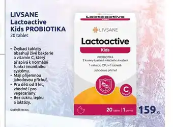 Benu Livsane lactoactive kids probiotika nabídka