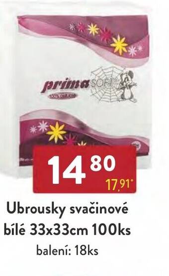 Qanto Ubrousky svačinové bílé 33x33cm 100ks nabídka
