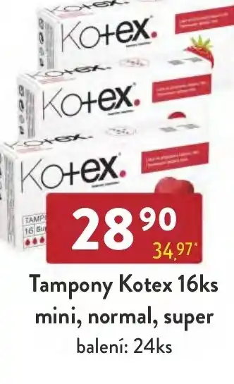 Qanto Tampony Kotex 16ks mini, normal, super nabídka