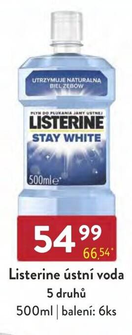 Qanto Listerine ústní voda 5 druhů nabídka