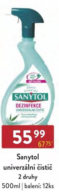 Qanto Sanytol univerzální čistič 2 druhy nabídka