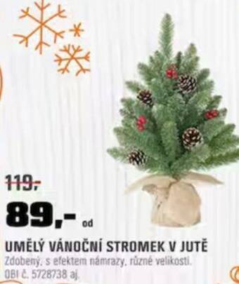 OBI UMĚLÝ VÁNOČNÍ STROMEK V JUTĚ nabídka
