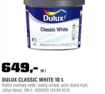 OBI DULUX CLASSIC WHITE 10 L nabídka