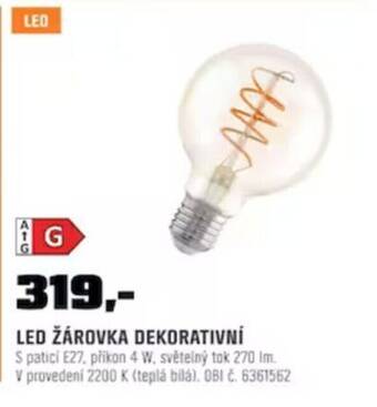 OBI LED ŽÁROVKA DEKORATIVNÍ nabídka