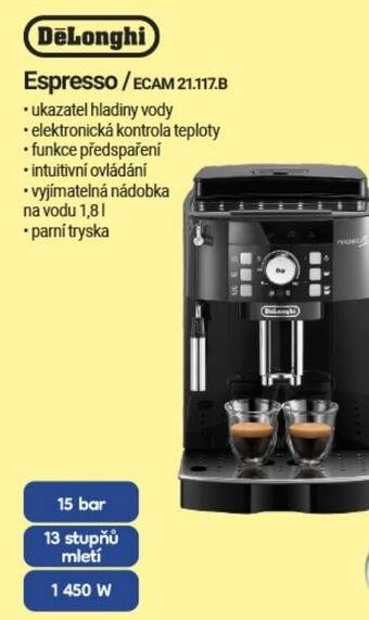 Planeo Elektro DeLonghi Espresso / ECAM 21.117.B nabídka