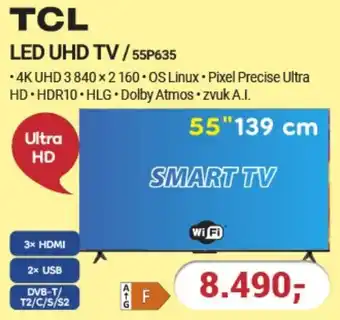 Planeo Elektro TCL LED UHD TV/55P635 nabídka