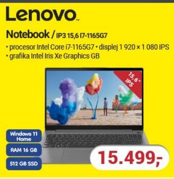 Planeo Elektro Lenovo Notebook/IP3 15,617-1165G7 nabídka