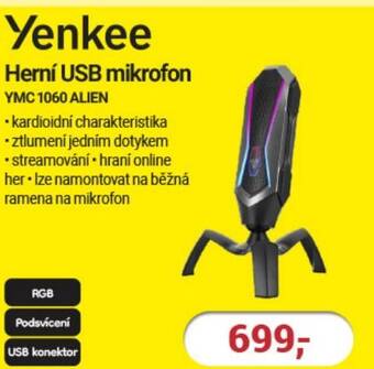 Planeo Elektro Herní USB mikrofon YMC 1060 ALIEN nabídka