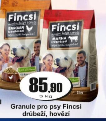 Adam Granule pro psy Fincsi drůbeží, hovězí nabídka
