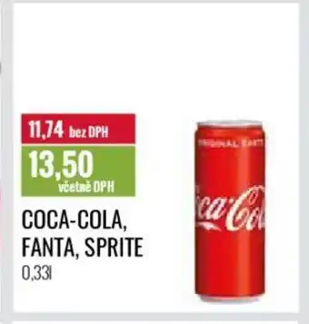 Ratio COCA-COLA, FANTA, SPRITE 0,33 l. nabídka