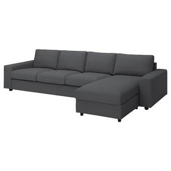 IKEA Vimle 4místná pohovka s lenoškou, se širokými područkami/hallarp šedá nabídka