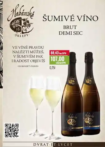 Ratio ŠUMIVÉ VÍNO BRUT DEMI SEC nabídka