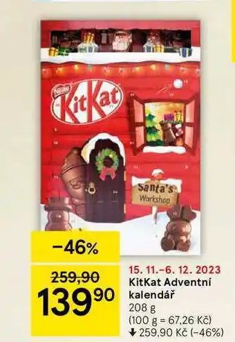 Tesco Kitkat adventní kalendář 208 g nabídka