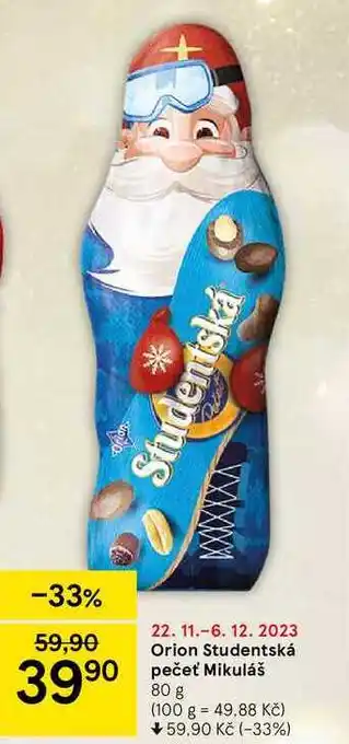 Tesco Orion studentská pečeť mikuláš 80 g nabídka