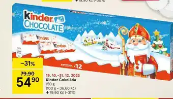 Tesco Kinder čokoláda 150 g nabídka