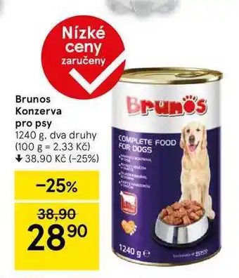 Tesco Brunos konzerva pro psy 1240 g nabídka