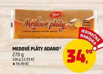 Penny Market Medové pláty adano, 270 g nabídka