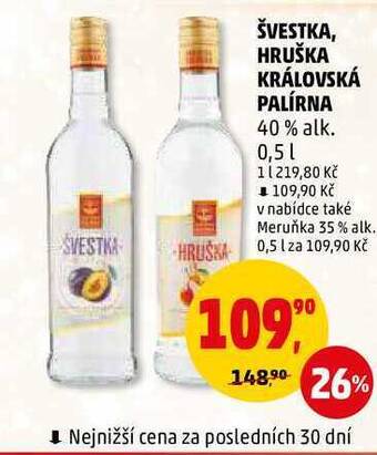 Penny Market Švestka, hruška královská palírna 40% alk., 0,5 l nabídka