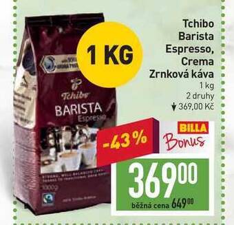 Billa Tchibo barista espresso, crema zrnková káva 1 kg nabídka