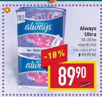 Billa Always ultra 10-20 ks nabídka