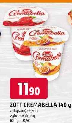Trefa Zott cremabella 140 g nabídka