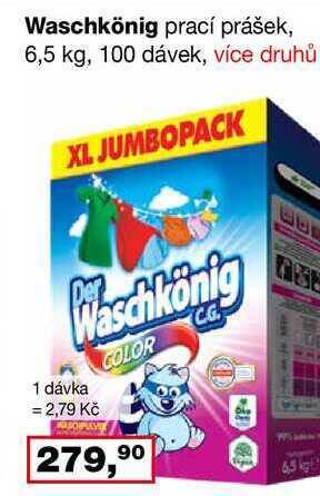 Ráj drogerie Waschkönig prací prášek, 6,5 kg, 100 dávek nabídka