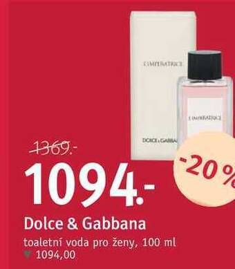 Rossmann Dolce & gabbana toaletní voda pro ženy, 100 ml nabídka