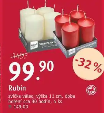 Rossmann Rubin svíčka válec nabídka