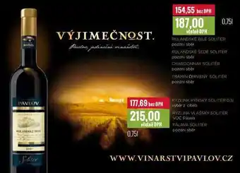 Ratio Vinařství pavlov 0,75l nabídka