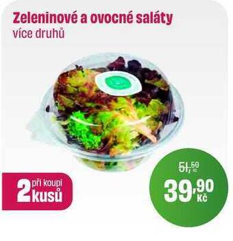 BonVeno Zeleninové a ovocné saláty nabídka