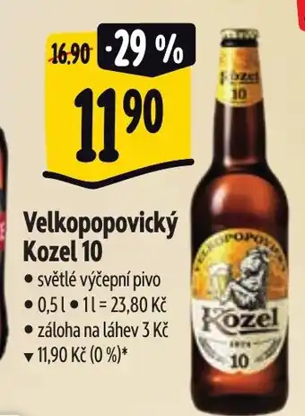 Albert Velkopopovický Kozel 10 nabídka