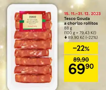 Tesco Tesco Gouda a chorizo rollitos 88 g nabídka