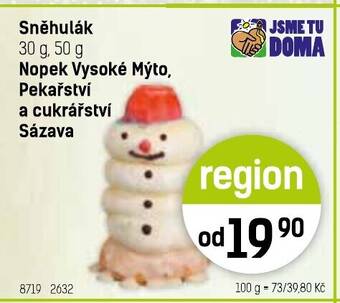 Konzum Sněhulák Nopek Vysoké Mýto, Pekařství a cukrářství Sázava nabídka