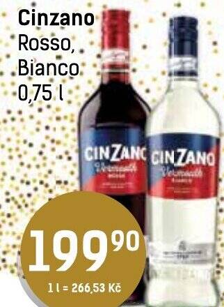 Konzum Cinzano Rosso,.Bianco 0.75 l. nabídka