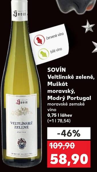 Kaufland SOVIN Veltlínské zelené, Muškát moravský, Modrý Portugal nabídka