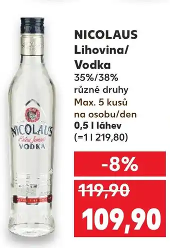 Kaufland NICOLAUS Lihovina/ Vodka nabídka
