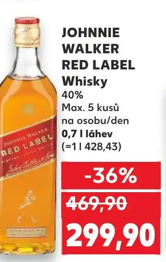 Kaufland JOHNNIE WALKER RED LABEL Whisky nabídka