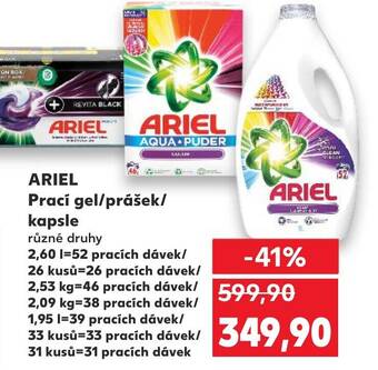 Kaufland ARIEL Prací gel/prášek/ kapsle nabídka