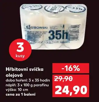 Kaufland Hřbitovní svíčka olejová nabídka