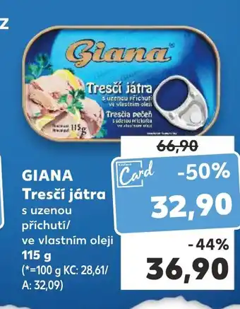 Kaufland GIANA Tresčí játra nabídka