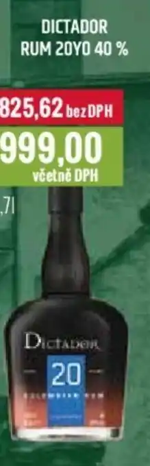 Ratio DICTADOR RUM 20Y0 40% nabídka