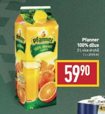 Billa Pfanner 100% džus nabídka