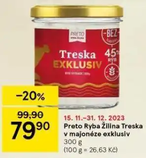 Tesco Preto ryba žilina treska v majonéze exkluziv nabídka