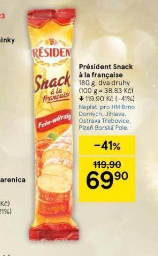 Tesco Président snack á la francoise nabídka