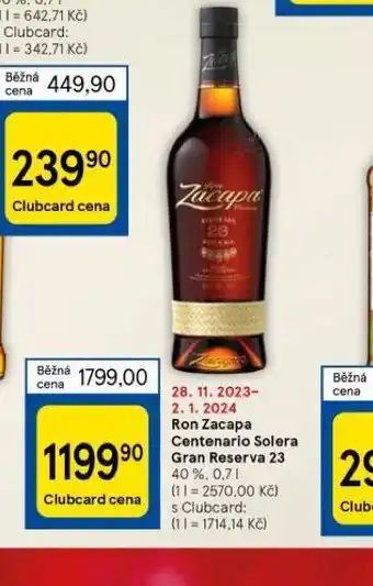 Tesco Ron zacapa centenario solera gran reserva 23 nabídka