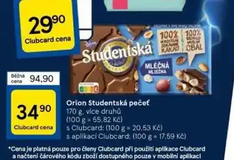 Tesco Orion studentská pečeť nabídka