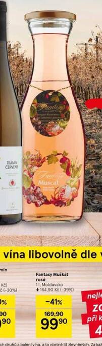 Tesco Fantasy muškát rosé nabídka