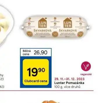 Tesco Lunter pomazánka nabídka